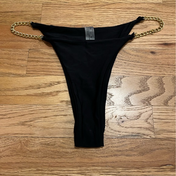 ASOS Metallic Gold Chain Detail Strap Bikini Bottoms Swimsuit High Waist bikini - Picture 8 of 9